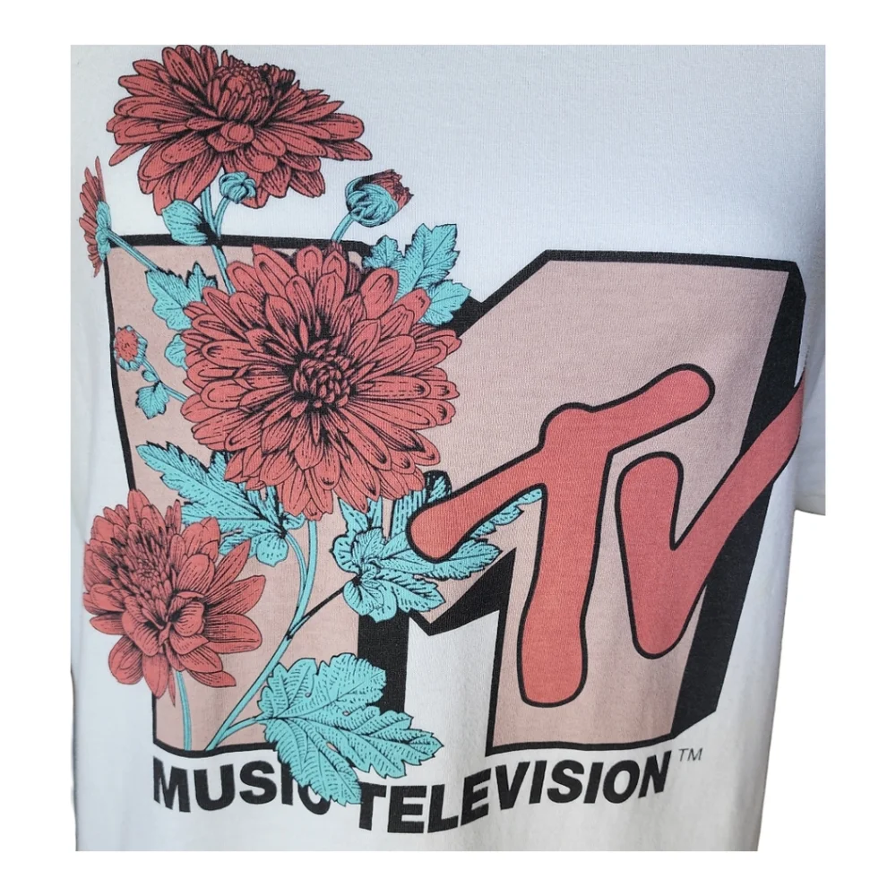 MTV Women's Floral Short Sleeve Graphic T-shirt, Size Large, L - Picture 2 of 8
